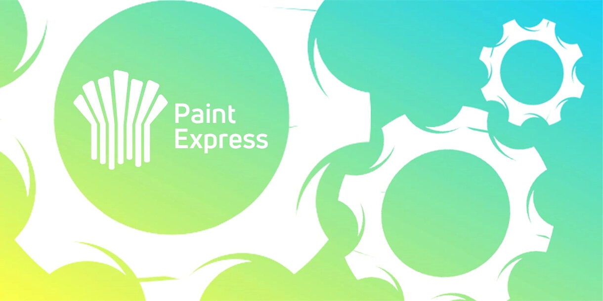 Ausschnitt eines Videotutorials mit der Aufschrift "Paint Express. Kleinste Etiketten für Produkte, die an Automatischen Mischanlagen produziert werden"  